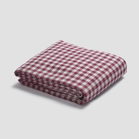 Vitatone Linen Blend Flat Sheet – Berry Gingham