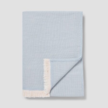 Vitatone Cotton Textured Throw – Dusk Blue