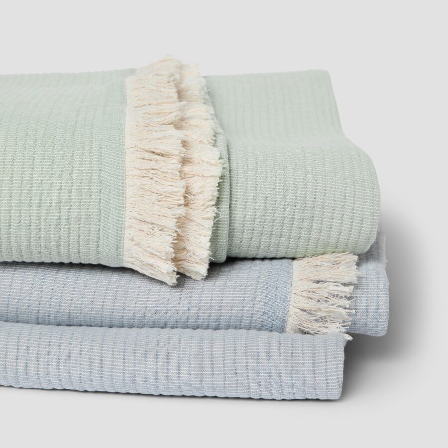 Vitatone Cotton Textured Throw – Elm Green - Image 2