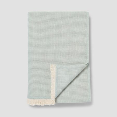 Vitatone Cotton Textured Throw – Elm Green