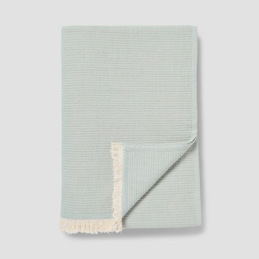 Vitatone Cotton Textured Throw – Elm Green