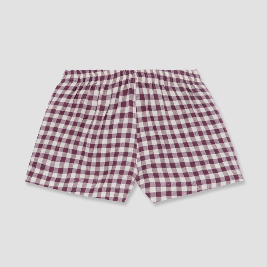 Vitatone Gingham Pyjama Shorts Set – Berry - Image 3
