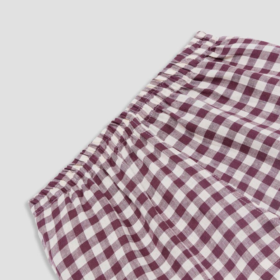 Vitatone Gingham Pyjama Shorts Set – Berry - Image 5