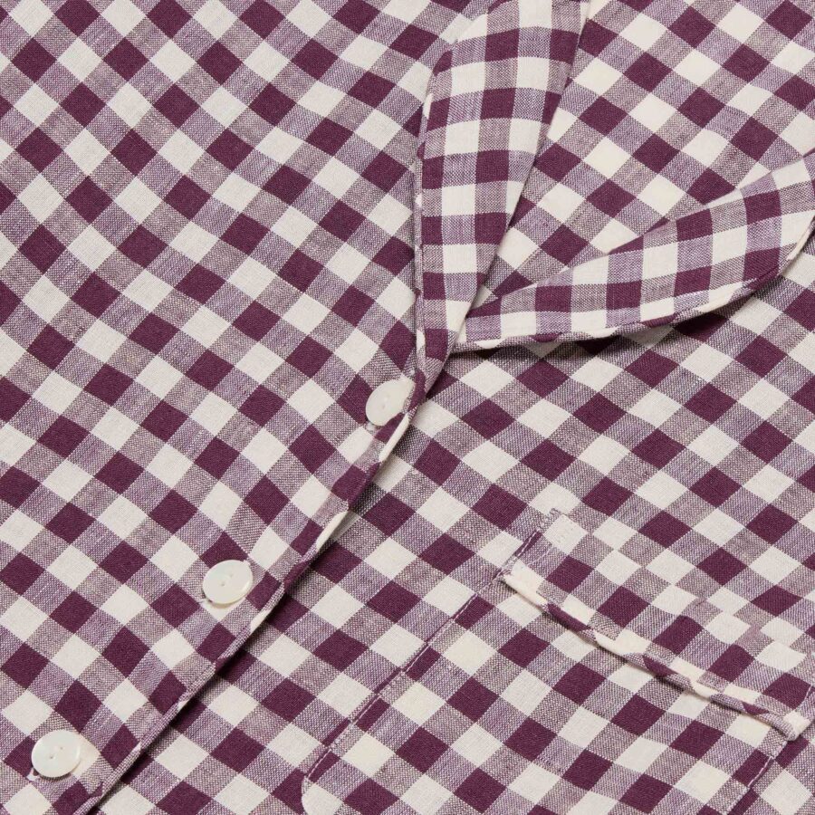 Vitatone Gingham Pyjama Shorts Set – Berry - Image 4
