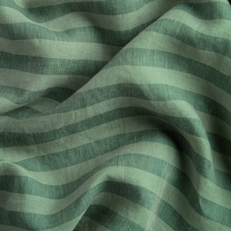 Vitatone Linen Blend Curtains (Pair) – Pine Green Pembroke Stripe - Image 3