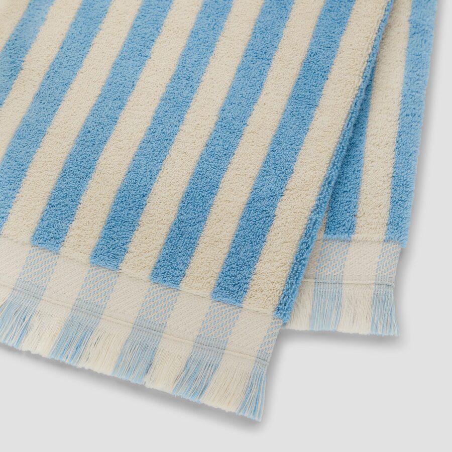 Vitatone Cotton Towels – Coastal Blue Pembroke Stripe - Image 4