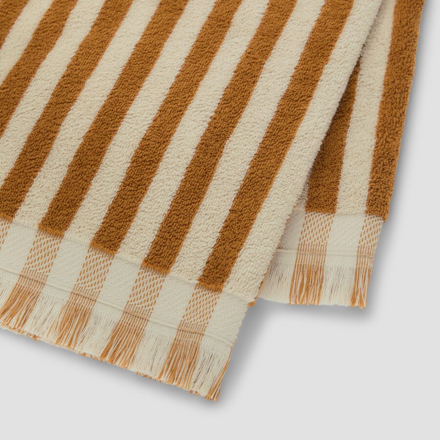 Vitatone Cotton Towels – Russet Yellow Pembroke Stripe - Image 4