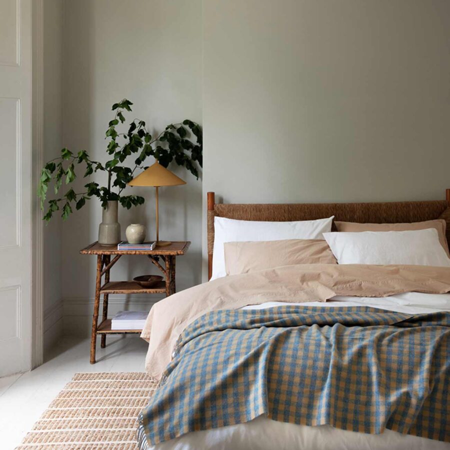 Vitatone Wool Blanket – Warm Blue Gingham - Image 2