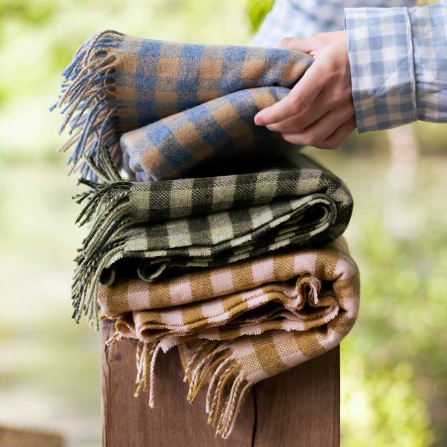 Vitatone Wool Blanket – Warm Blue Gingham - Image 5