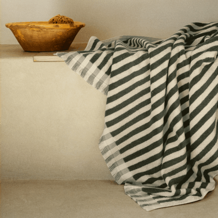 Vitatone Cotton Towels – Olive Green Pembroke Stripe