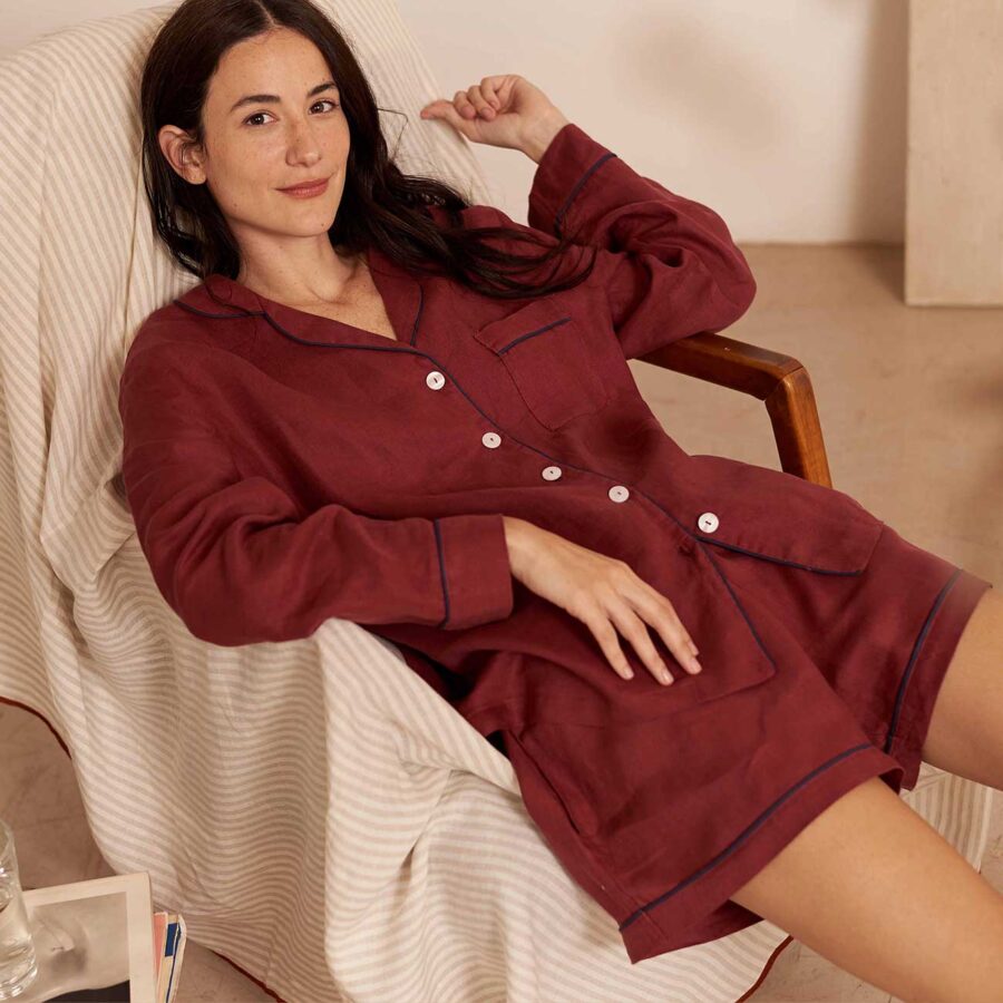 Vitatone Linen Pyjama Shorts – Cherry
