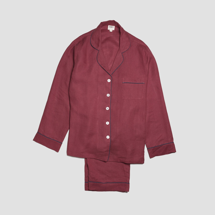 Vitatone Linen Pyjama Trousers Set – Cherry - Image 4