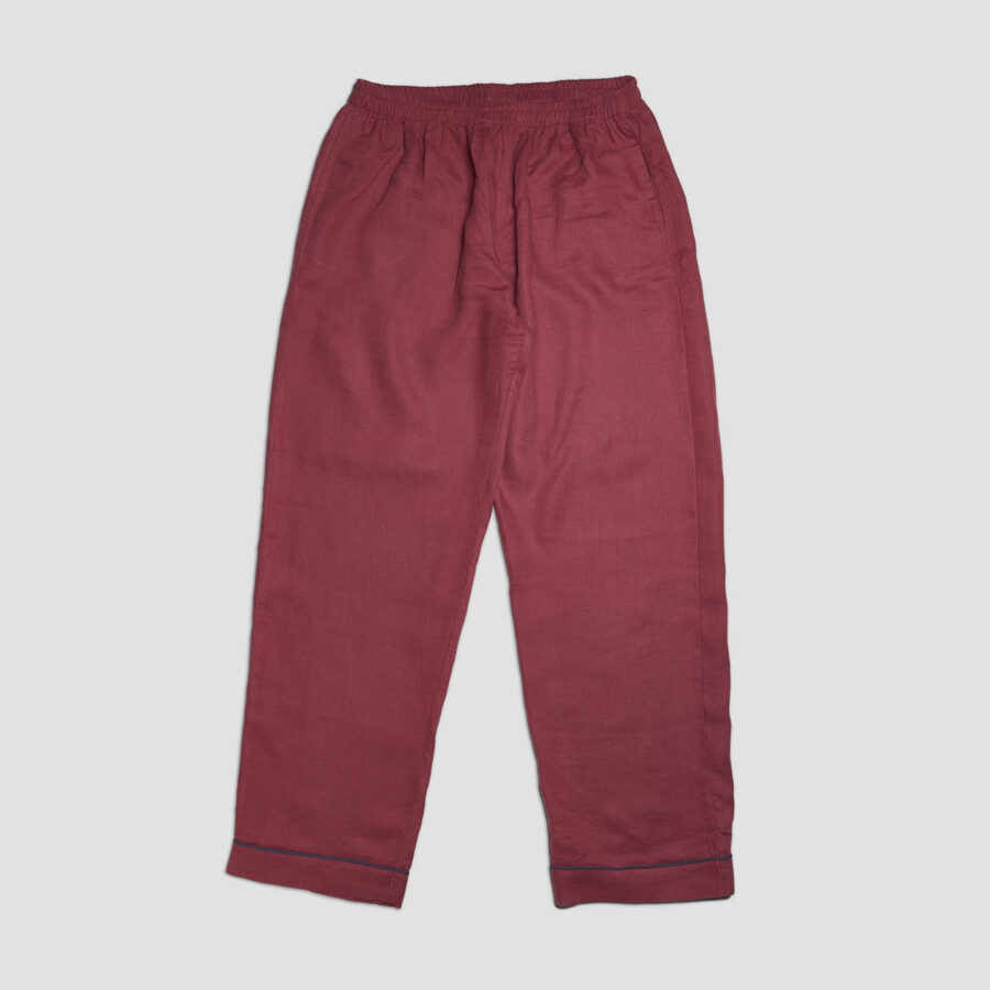 Vitatone Linen Pyjama Trousers Set – Cherry - Image 6