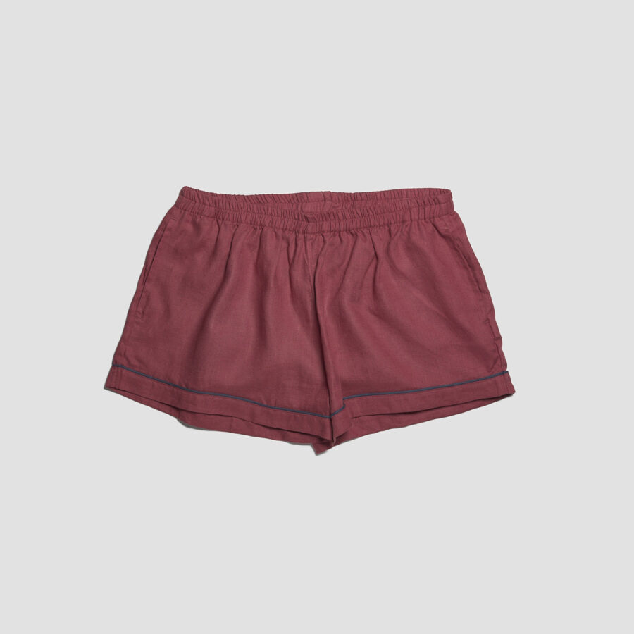 Vitatone Linen Pyjama Shorts – Cherry - Image 2
