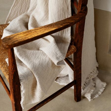 Vitatone Cotton Textured Throw – Oatmeal